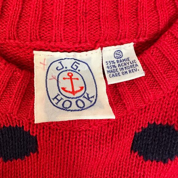 This Vintage Girls Red Knit Sweater S - Picture 5 of 5